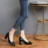 Women Shoes 2026 Autumn New Square Toe Shallow Mouth Fashion High Heels Elegant French Pu Leather Square Heel Zapatos Mujer