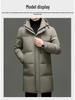 Men's Casual 90% White Duck Down Hooded Jacket - 2025 Winter Middle-aged Business Outerwear