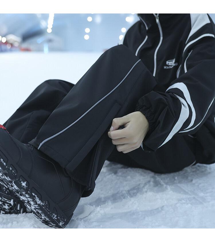 Mit Fleece gefütterte Skihose für Damen & Herren: Winddichte, Wasserdichte, Schneesichere Winter-Shell