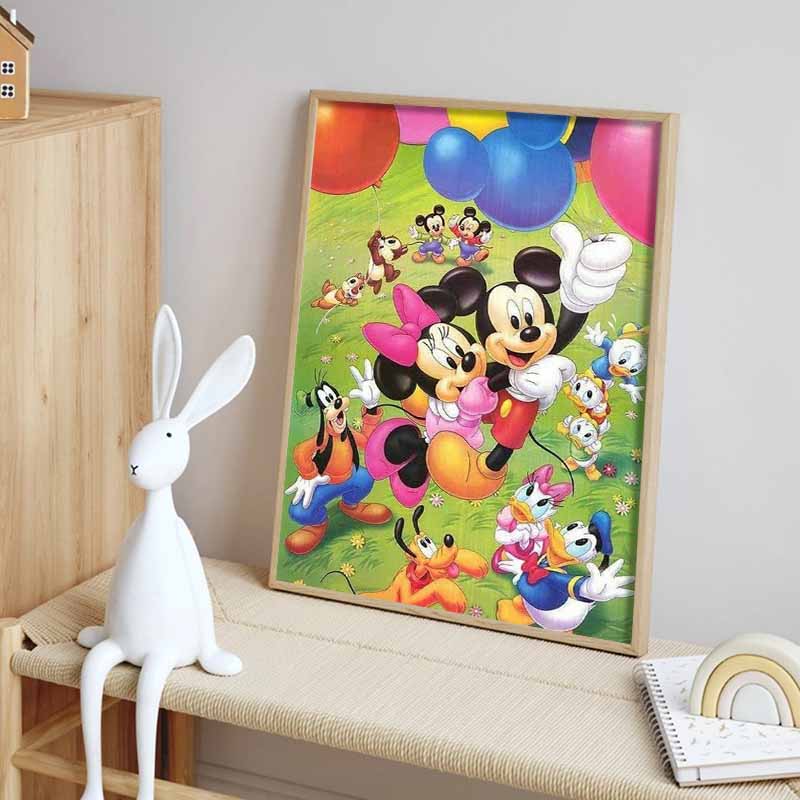 Disney Diamant PaintingEin fröhliches Gruppenporträt klassischer Charaktere 5D Strasssteinmosaik DIY Kreuzstich Geschenk/Heimdekoration