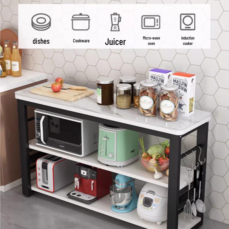 Yingbai Space-Saving 3-Tier Kitchen Storage Rack with Rock Slab Top