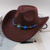 Western Cowboy Style Tibetan Fashion Top Hat Autumn/Winter New Collection Deer Skin Velvet Large Edge Riding Hat