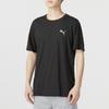 Puma Solid Color Logo Print Crew Neck T-Shirt Men Tops Black 523685-01