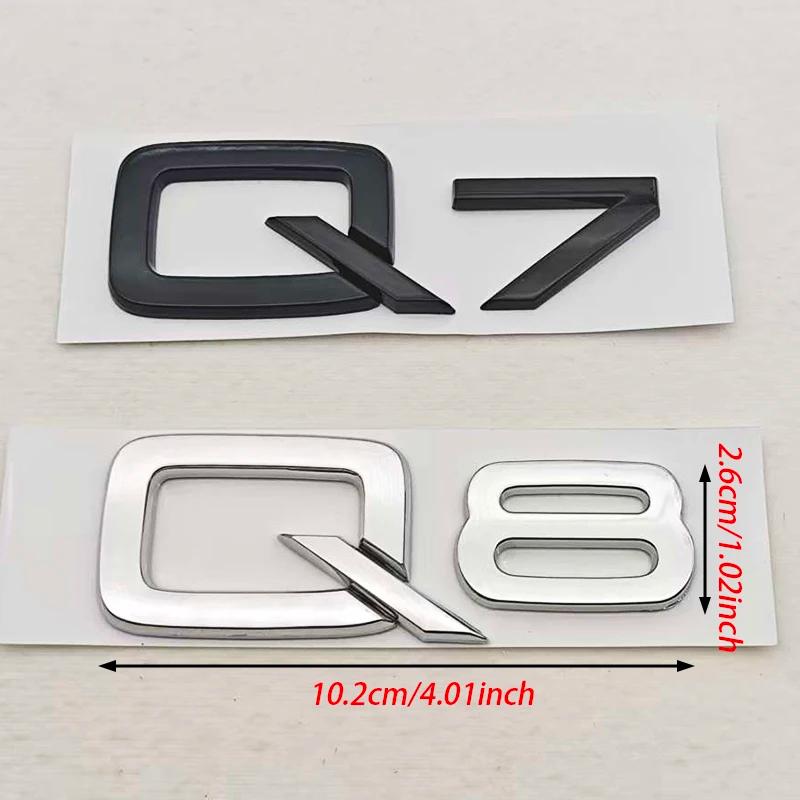 Für Audi Q7 Q8 Quattro Autoaufkleber Zubehör ABS Logo Q7 Q8 Heckklappen-Plakette Emblem Aufkleber Auto-Buchstaben