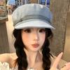 Japanese Retro Denim Cloud Berets Cap Solid Color Simple Women's Artist Hat Elegant Octagonal Hat Casual Versatile Newsboy Hat