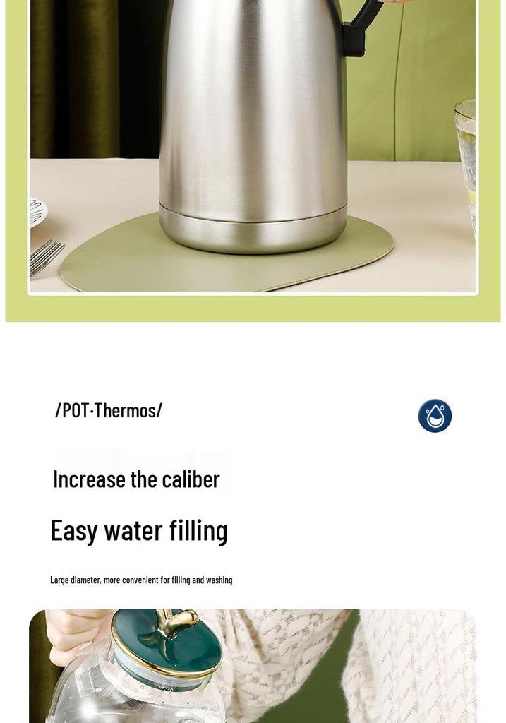 Chickpea Stainless Steel European Style Coffee Pot - Multi-Functional Insulated Thermal Kettle for Hot & Cold Storage.