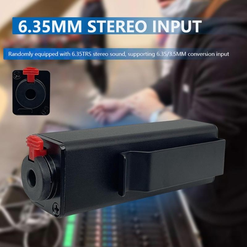 High Fidelitys Headphone Amplifier, Rechargeable with 3.5mm 6.35mm Input, for Enhances On Stage Sound Monitoring