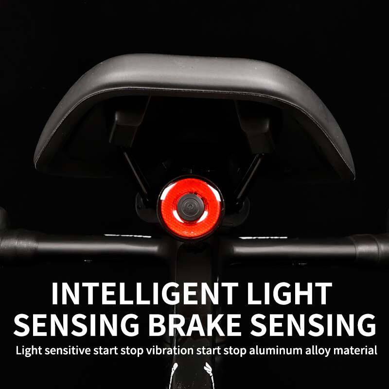 Smart Brake Bicycle Tail Light Type-C Rechargeable MTB Rear Light Waterproof IPx6 Charging LED Cycling Light Bike Warning Light