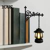 Decorative Book Nook Light Halloween Bookshelf Light, Vintage Metal Shelf Lamp, Battery Powered Dark Academic Room Accessories Warm LED Nightlight for