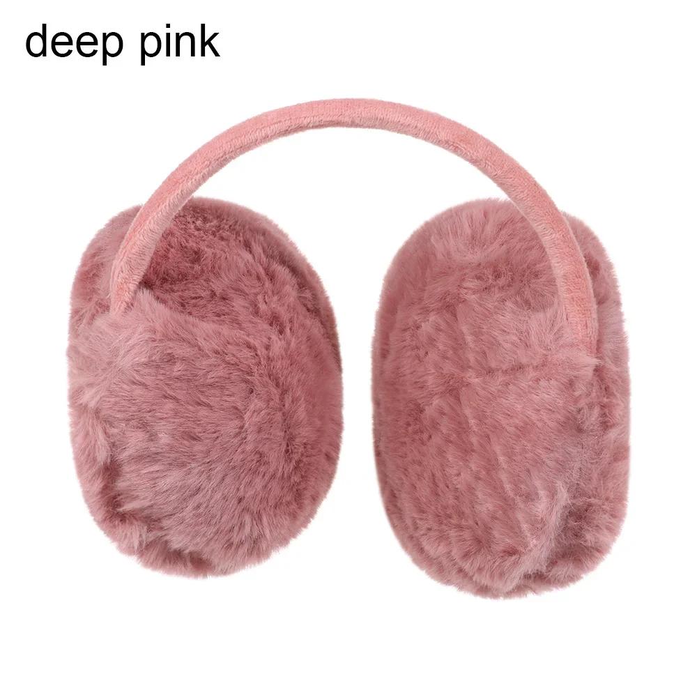 Morbido peluche scaldino per le orecchie inverno caldo paraorecchie per donna uomo moda colore solido paraorecchie protezione dal freddo esterno paraorecchie copertura per l'orecchio