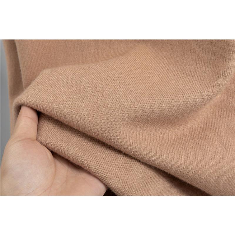 V-neck Bottom Knitted Long Dress Loose Large Size Solid Color Women's Dress