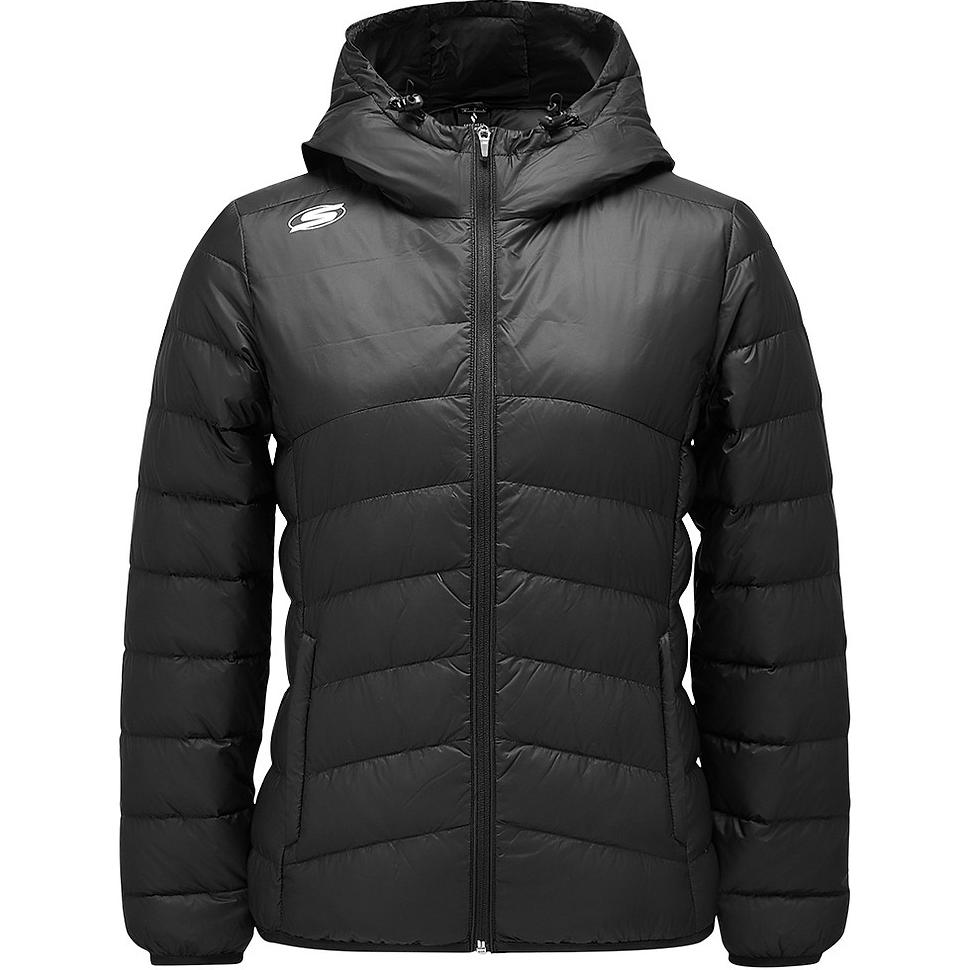 Skechers Basic Sports Series Outdoor Quilted Lightweight Woven Short Hooded Down Jacket Women jackets Carbon-Black P424W147-0018 M