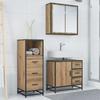 Bathroom Furniture Set with Shelf 3 Pcs Artisan Oak Wood Based Material