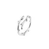 New 925 Sterling Silver Branch Shape Ring Personality Charm Simple Style Ring Party Gift for Women Exquisite Jewelry