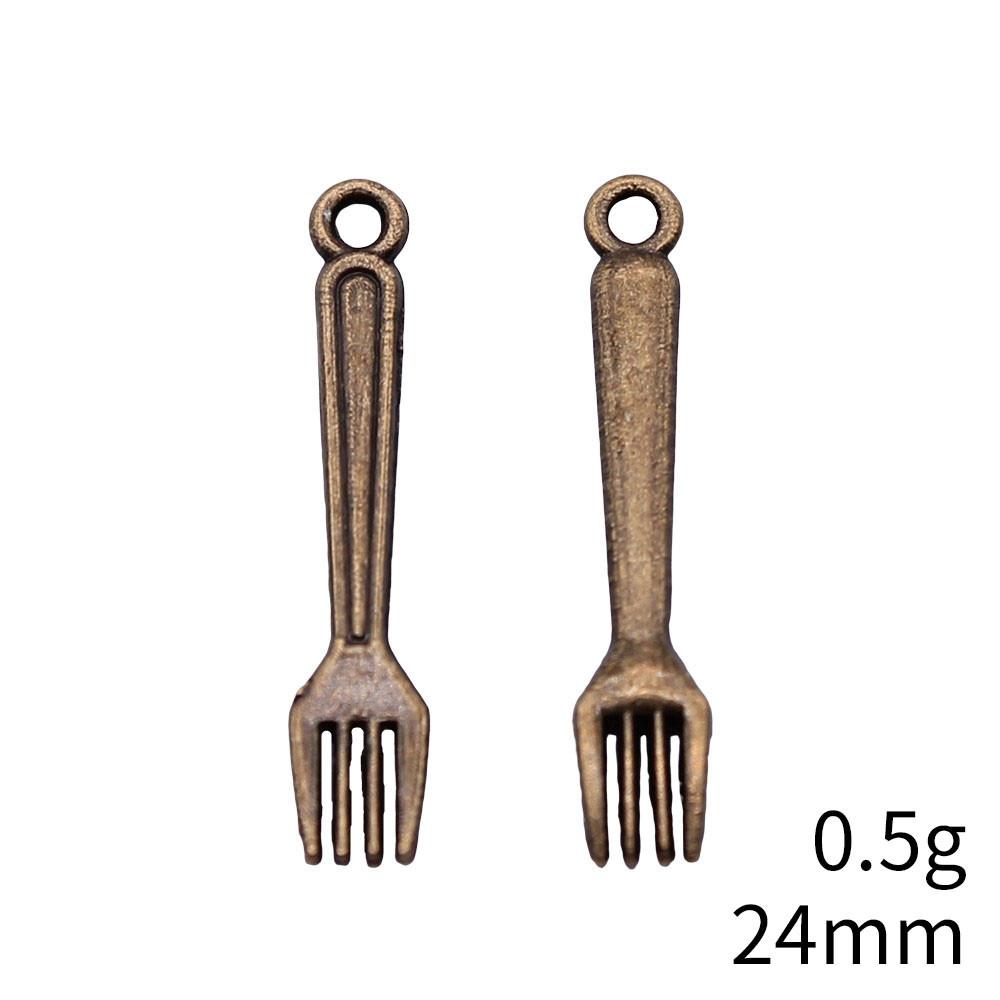 Christmas Decorations Charms For Bracelet Tableware Fork Spoon Charms Pendant Art Supplies Pendant