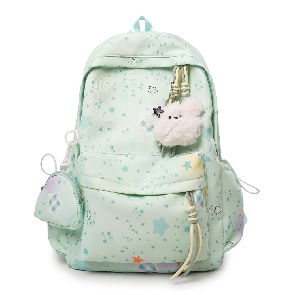 Schoolbag new large-capacity schoolbag female cute small fresh literary backpack casual star girl middle school student backpack