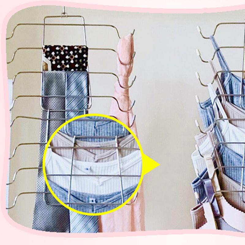 Multi Layer Underwear Drying Hanger Folding Sling Hanger Seamless Multi Function Clothes Drying Rack 8 Layers