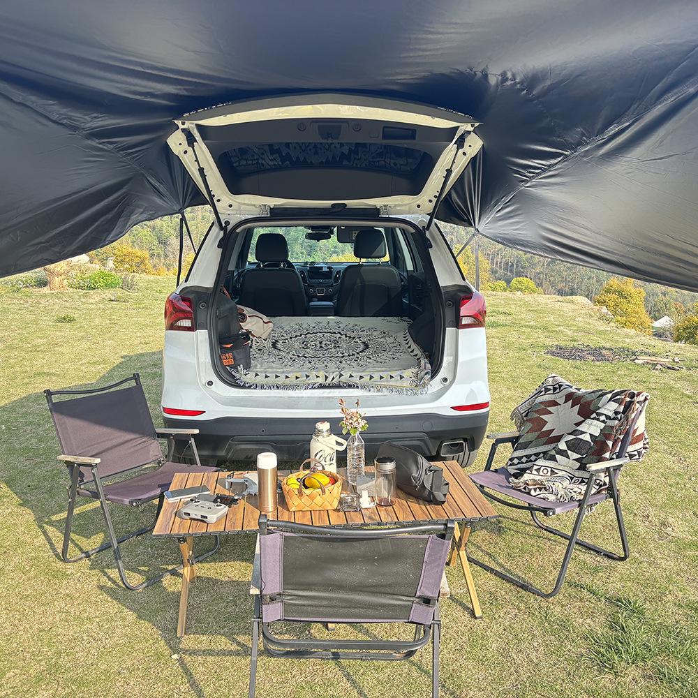 Universal Outdoor Car Awning for Camping and Touring - Black Vinyl