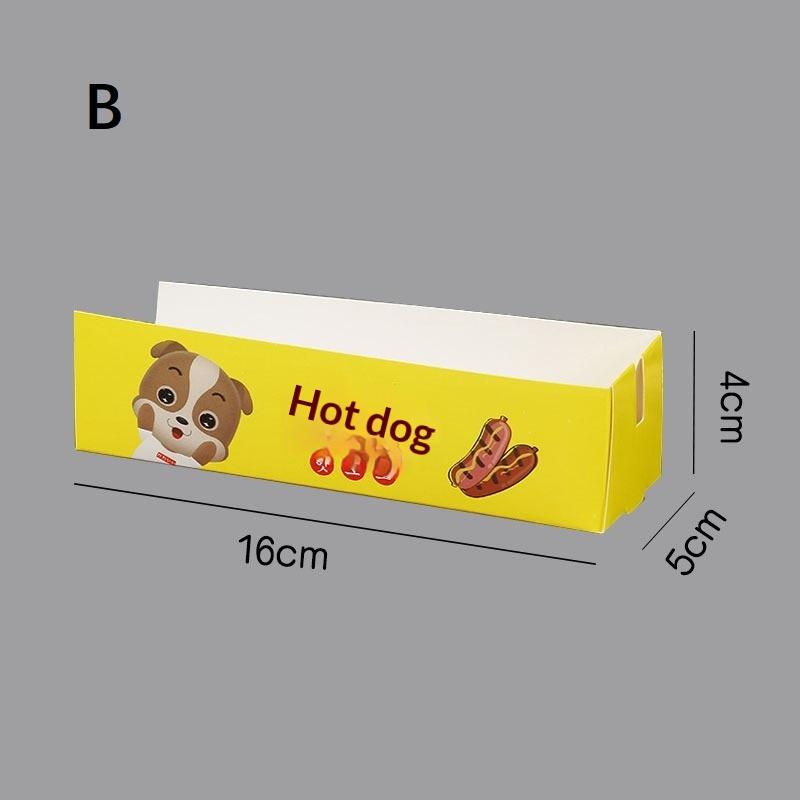 100Pcs Hot Dog Packaging Box Paper Disposable Party Tableware Food Serving Tray For Caterers Catering Boxes