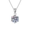 S925 Sterling Silver Necklace Classic Simple Necklace Moissanite Six Claw Pendant Collarbone Chain 2026