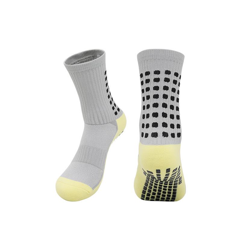 Men's Non-Slip Mid-Calf Football Socks with Thickened Towel Bottom and Silicone Grip