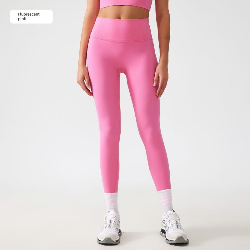 Lu Same Style Free Size Nude Feel No Embarrassment Line Yoga Pants Female 2025 Best Selling Hip Raise Shaping Sports Workout Ankle Length Pants