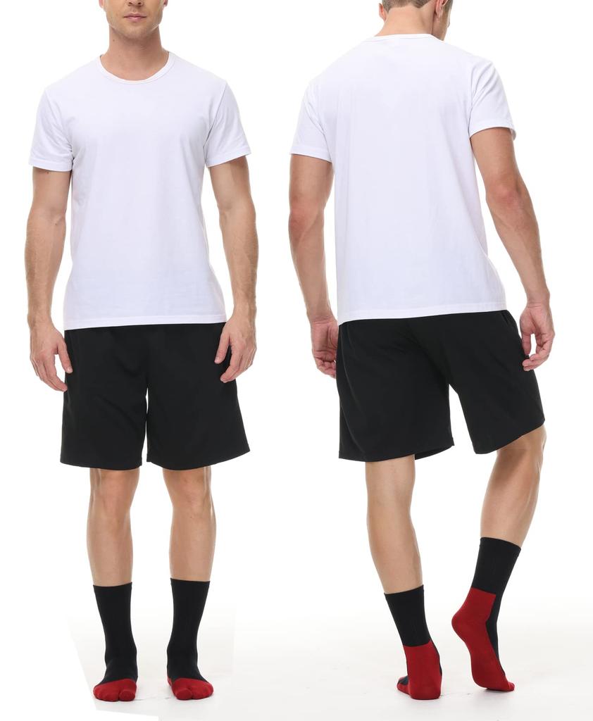 WIOIW Tabi for and Set of 4 Men's Two-Toe Socks, Cotton, Sports, Commuting, School,
