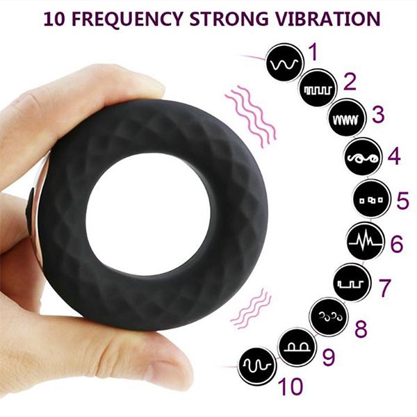 Vibrerende Penis Cock Ring for menn Kraftig 10 hastigheter stimulator par sexleketøy USB oppladbar