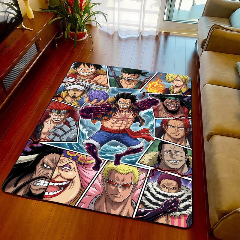 One Piece Anime Theme Carpet Rug Floor Mat Soft Surface Non Slip Base for Living Room Bedroom -QJY