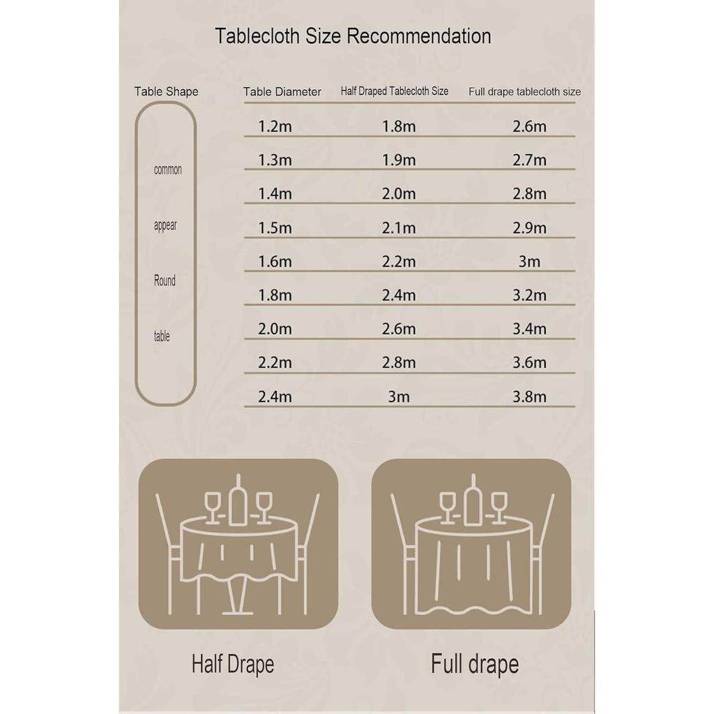 Round Polyester Tablecloth Wedding Table Cover Indoor Outdoor Table Cloths Washable Circle Table Cloth Decoration For Home, Dining, Kitchen, Garden