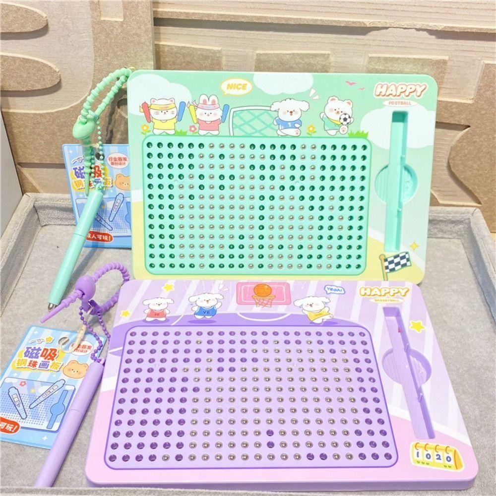 Magnetic Toy Doodle Board Keychain Puzzle Backpack Key Chain Steel Ball Drawing Board  for Backpack