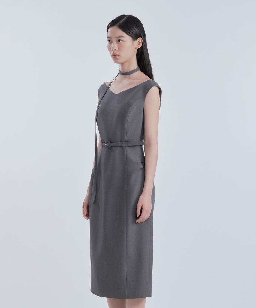 Mausolleum Sienna Semi Off-Shoulder Maxi Dress - Gray