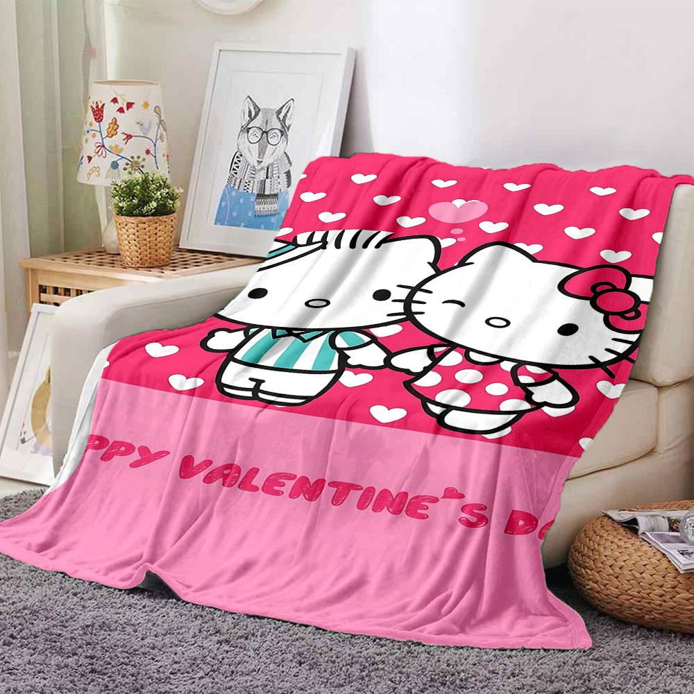 

1 шт. Плед Hello Kitty С Днем Святого Валентина Легкий фланелевый плед для дивана, кровати, путешествий, кемпинга, гостиной, офиса, дивана, кресла 80cmx120cm
