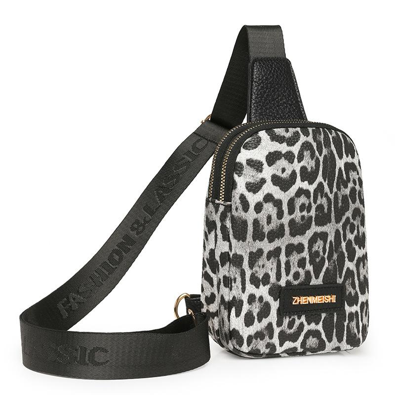 Women's Chest Bag Leopard Shoulder Crossbody Bag Lightweight Travel Satchel