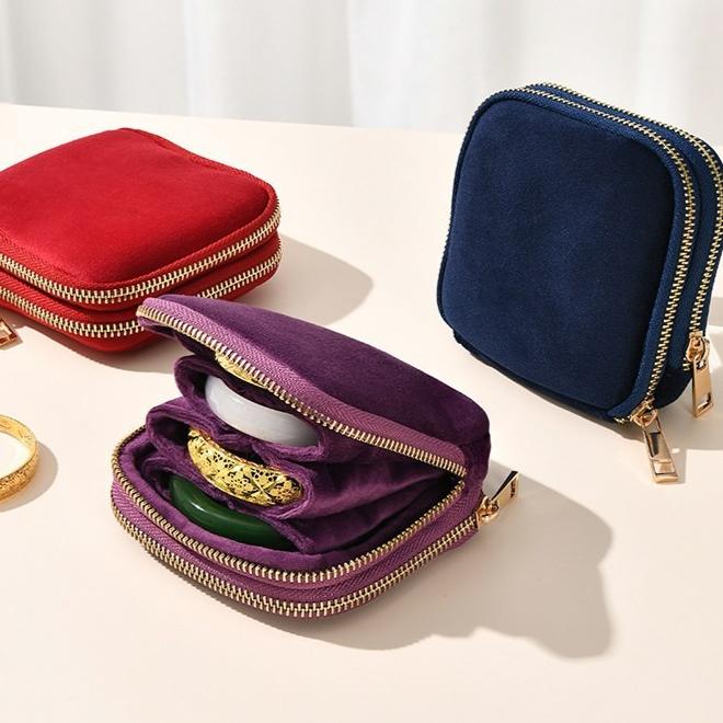 1pcs Tassel Storage Jewelry Pouch Bracelet Bangle Necklace Ring Organizer Metal Zipper Portable Jewelry Storage Bag