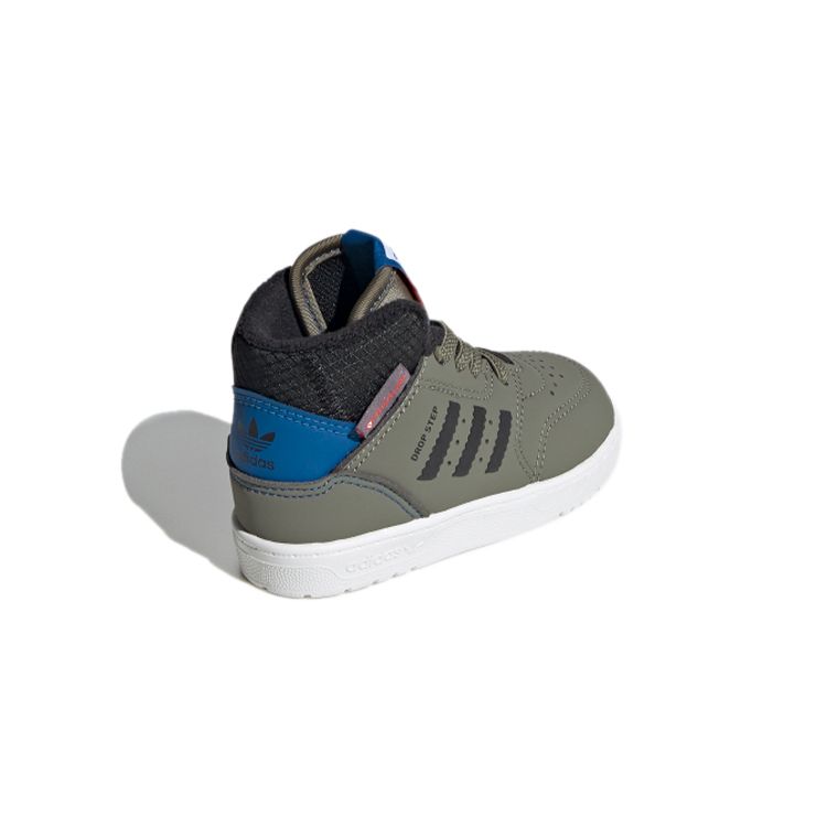 Adidas Originals Drop Step Comfortable Daily High-Top Walking Shoes Baby Shoes Green FW1761
