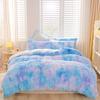 Set Copripiumino Peluche Tie Dye Y2K da 3 Pezzi ( 1 Copripiumino + 2 Federe), Set Biancheria da Letto Morbido e Caldo