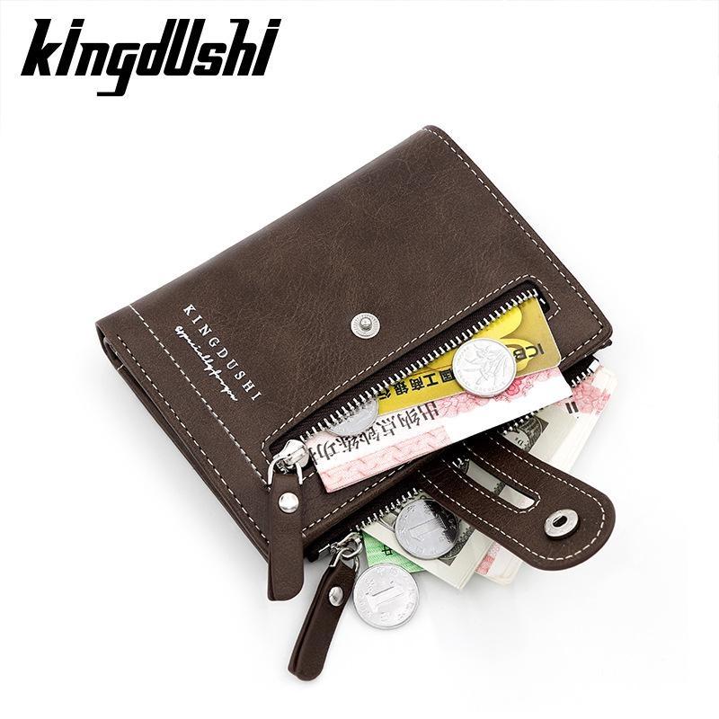 Portfel męski w stylu vintage Luksusowa portmonetka Zipper Torebka Portfele dla mężczyzn z zamkami Portfel Krótkie torebki męskie