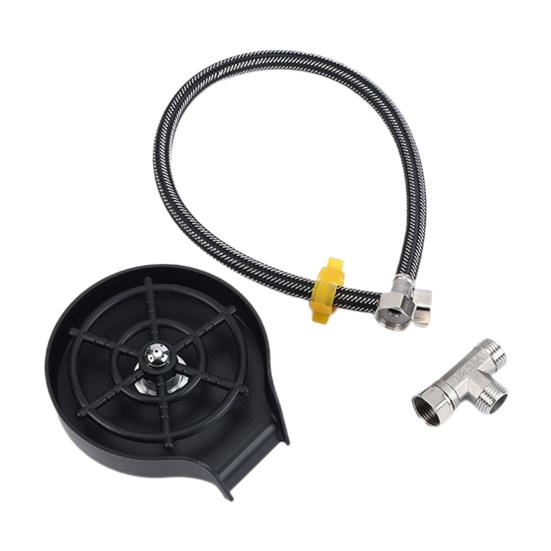 Küchenspüle, Glasspüler, Hochdruck, leistungsstarke Sprühdüsen, freihändige Bedienung, 360-Grad-drehbarer Tassenspüler, Spülbeckenaufsatz