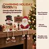 Festive Indoor Room Ornaments Christmas Gnome Wooden Ornament, 2D Tomte Santa Figurine with Hanging Boots, Tree Holiday Shelf Sitter for Mantel