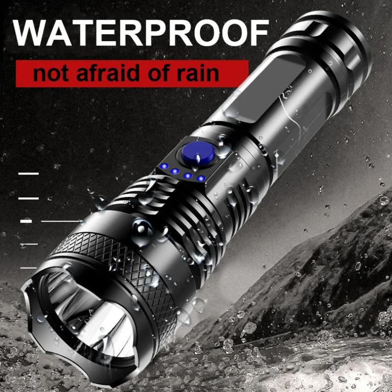 USB 300 Minute Chargeable Flashlight Strong Light 3 Modes Hand Lamp 14500 Battery Torch Waterproof Camping Hiking Night Patrol