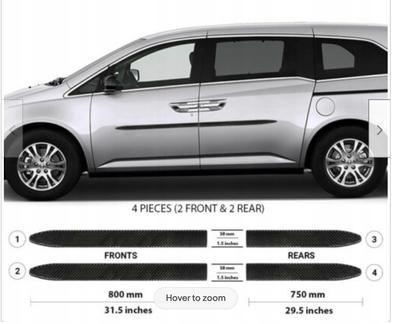 Honda ODYSSEY 2011-2017 BLACK Side Door Moldings