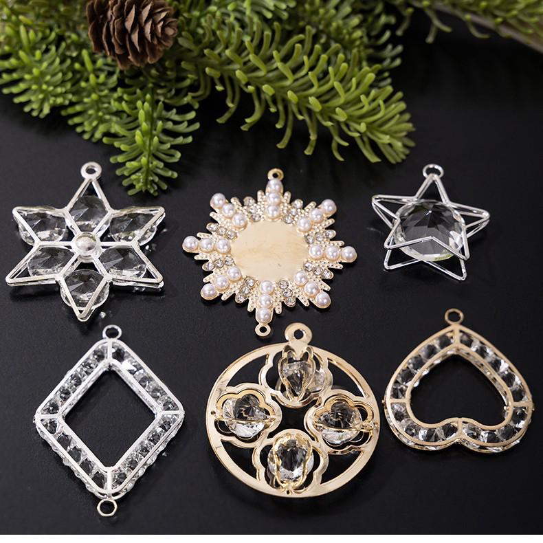 Transparent Austrian Crystal Snowflake and Water Drop Christmas Ornament Chandelier Pendant