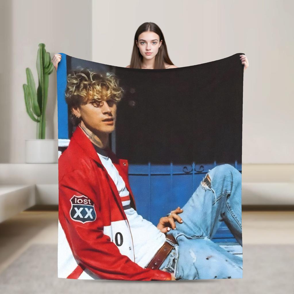 Manta MGK Lost Americana Tour 2025-2026 Múltiples Tamaños Suave y Ligera Mantas de Tiro para Sofá Sillón y Cama