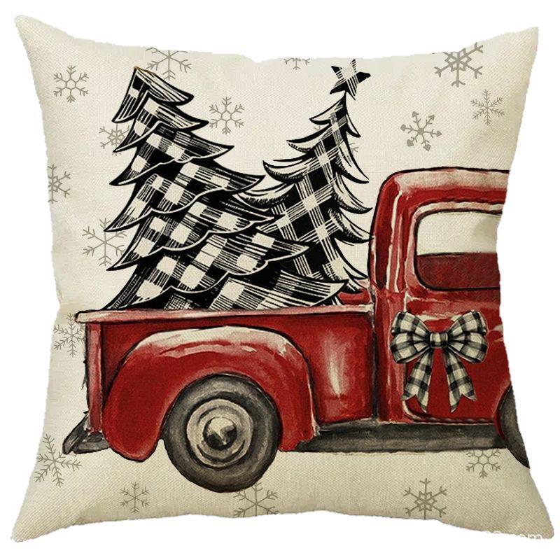 

Наволочка с рождественским принтом из льна для дома, дивана, автомобиля и офиса 45cm x 45cm