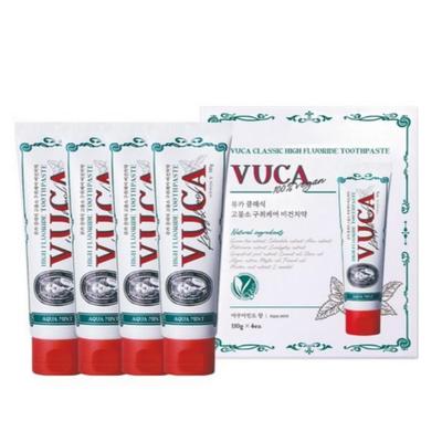 VUCA Classic High Fluoride Bad Breath Care Toothpaste, Aqua Mint 110 G X 4