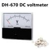 DH-670  DC Voltmeter Pointer Analog 5V 10V 15V 20V 30V 50V 100V 150V 300V 500V  70*60mm Accuracy 2.5