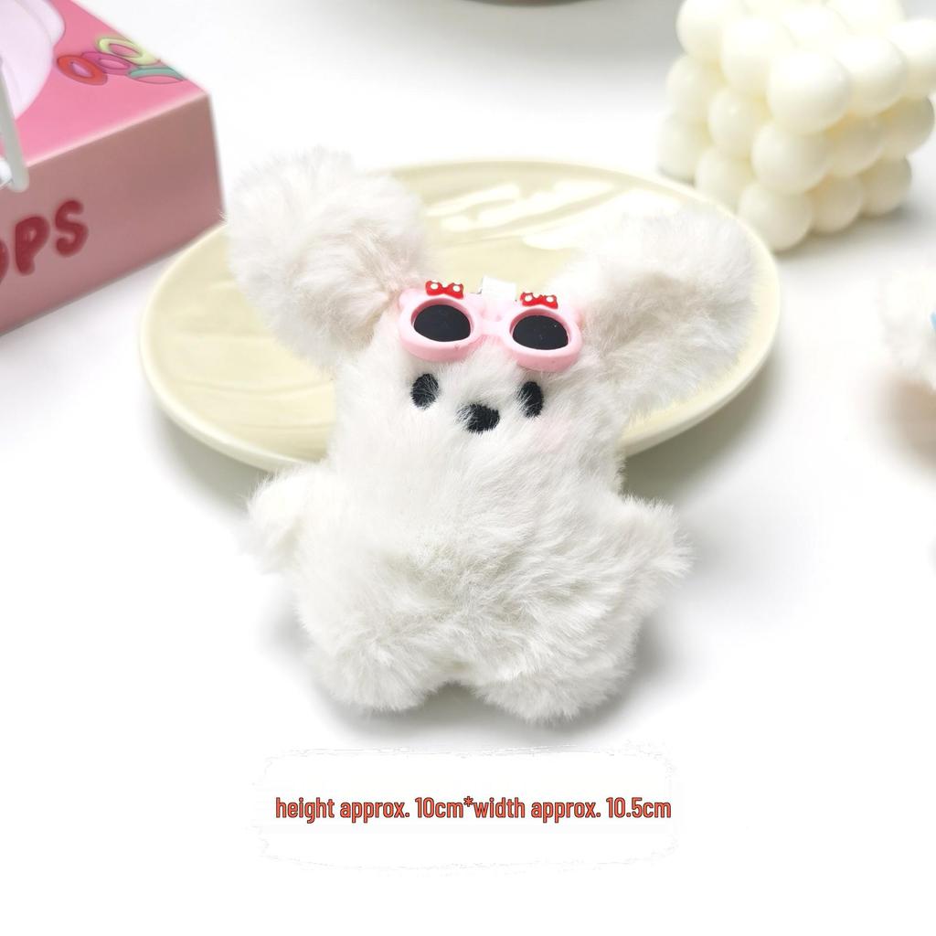 Flying Rabbit Plush Pendant: Cute Bow & Sunglasses Keychain - Perfect Small Gift or Souvenir