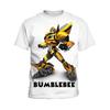 Transformers Bumblebee 3D Tištěné Dětské Tričko Letní Krátký Rukáv Pěkný Chlapec Krátký Rukáv Starý