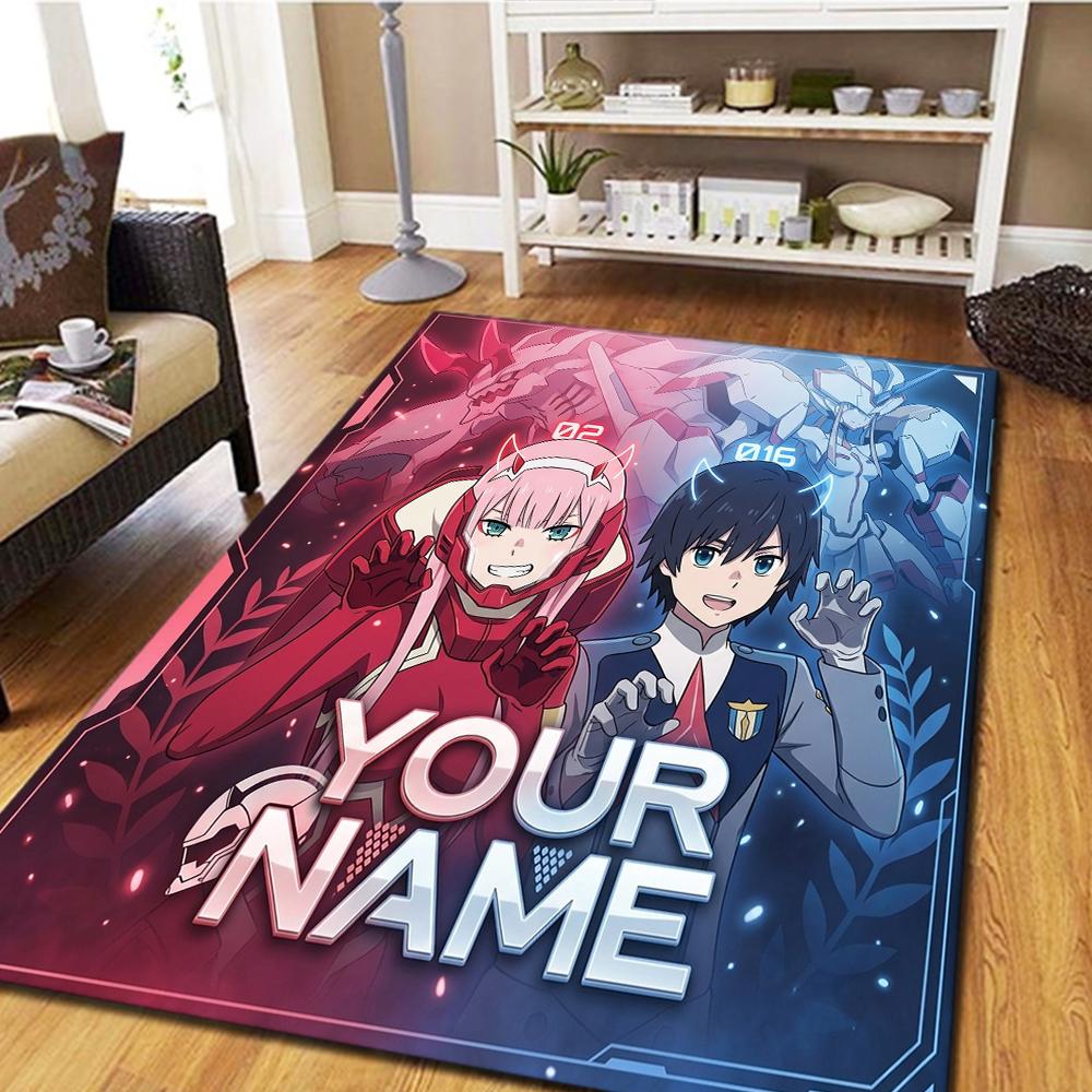 Name Custom DARLING in the FRANXX Carpet for Living Room Bedroom Home Decor Cool Movie Play Floor Mat -HE20